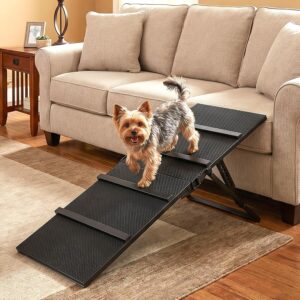 VavoPaw 2026 Upgraded Dog Ramp for Couch, Foldable Small Dog Ramp for Sofa, 6 Adjustable Height from 7.5"-19.7", Portable Stable Pet Ramps with Non-Slip Pad Use for Sofa Couch Stairs, Up to 100 LBS