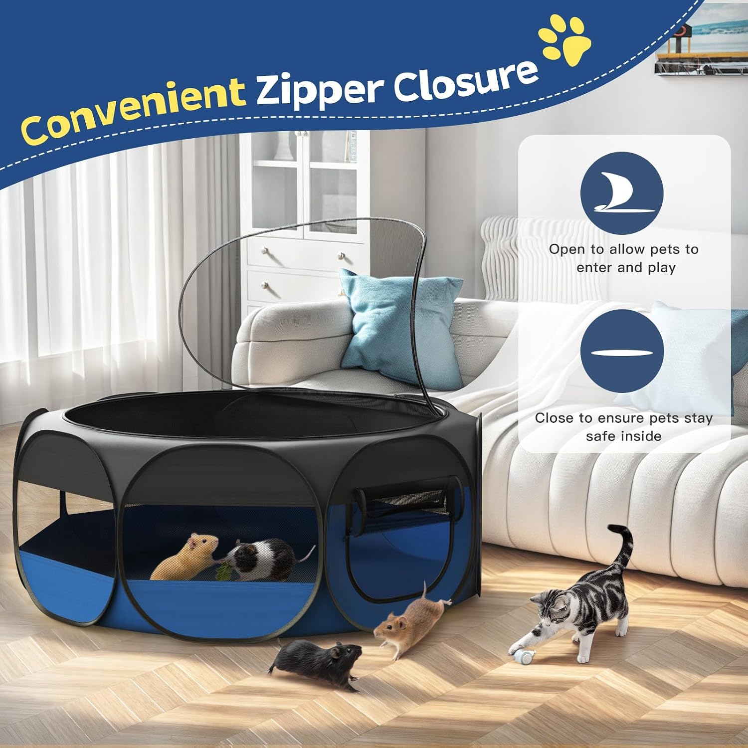 VavoPaw Brooder Box Up to 15 Chicks, Chicken Brooder for Chick Starter Kit-Pop-Up Chicken Brooder Box with Breathable Mesh Cover, Portable Design, Indoor Outdoor Brooder Pen for Chick, Duck, Quail - Image 4