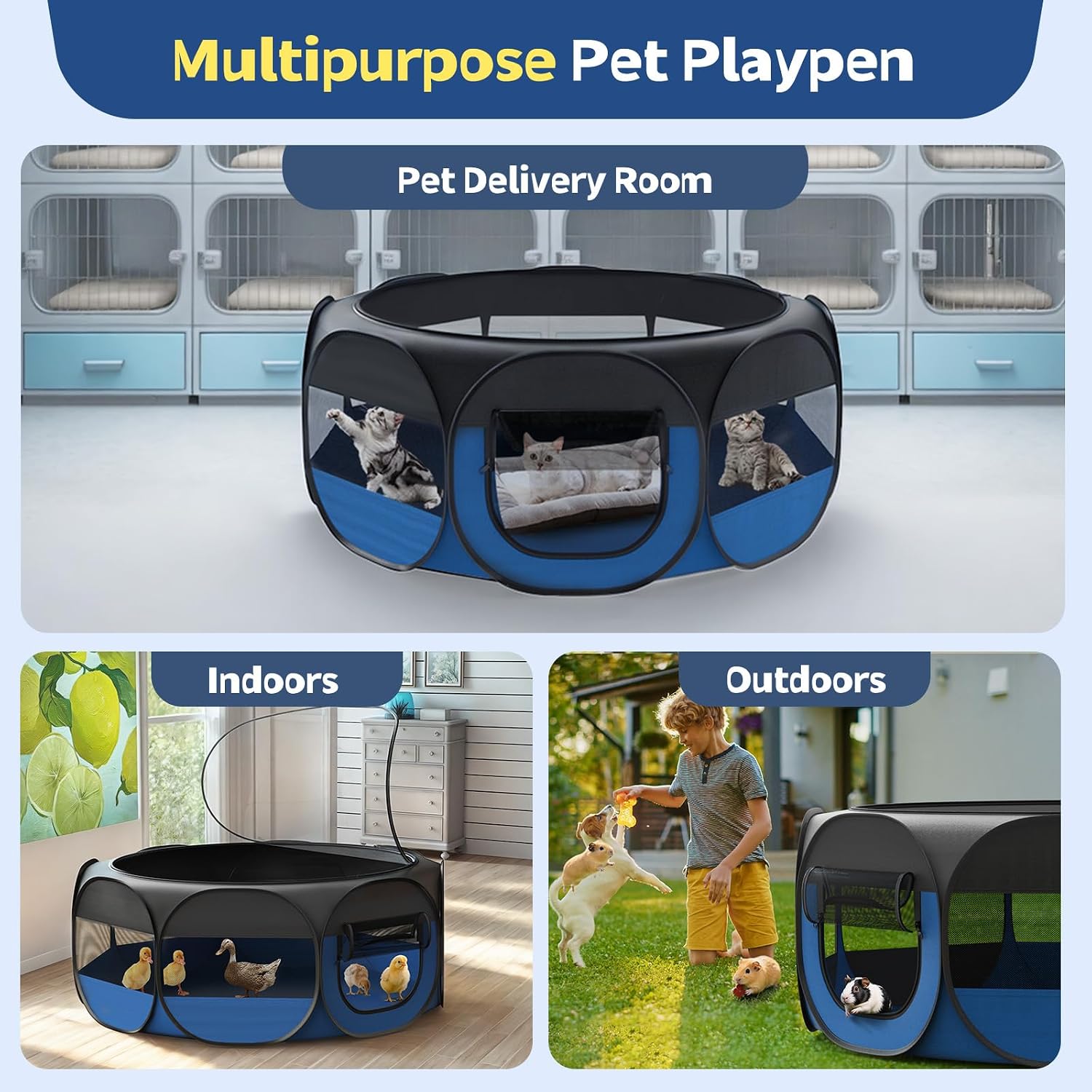 VavoPaw Brooder Box Up to 15 Chicks, Chicken Brooder for Chick Starter Kit-Pop-Up Chicken Brooder Box with Breathable Mesh Cover, Portable Design, Indoor Outdoor Brooder Pen for Chick, Duck, Quail - Image 7